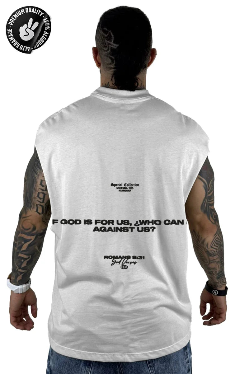 CAMISILLA OVERSIZE ALTO GRAMAJE ROMANS 8:31