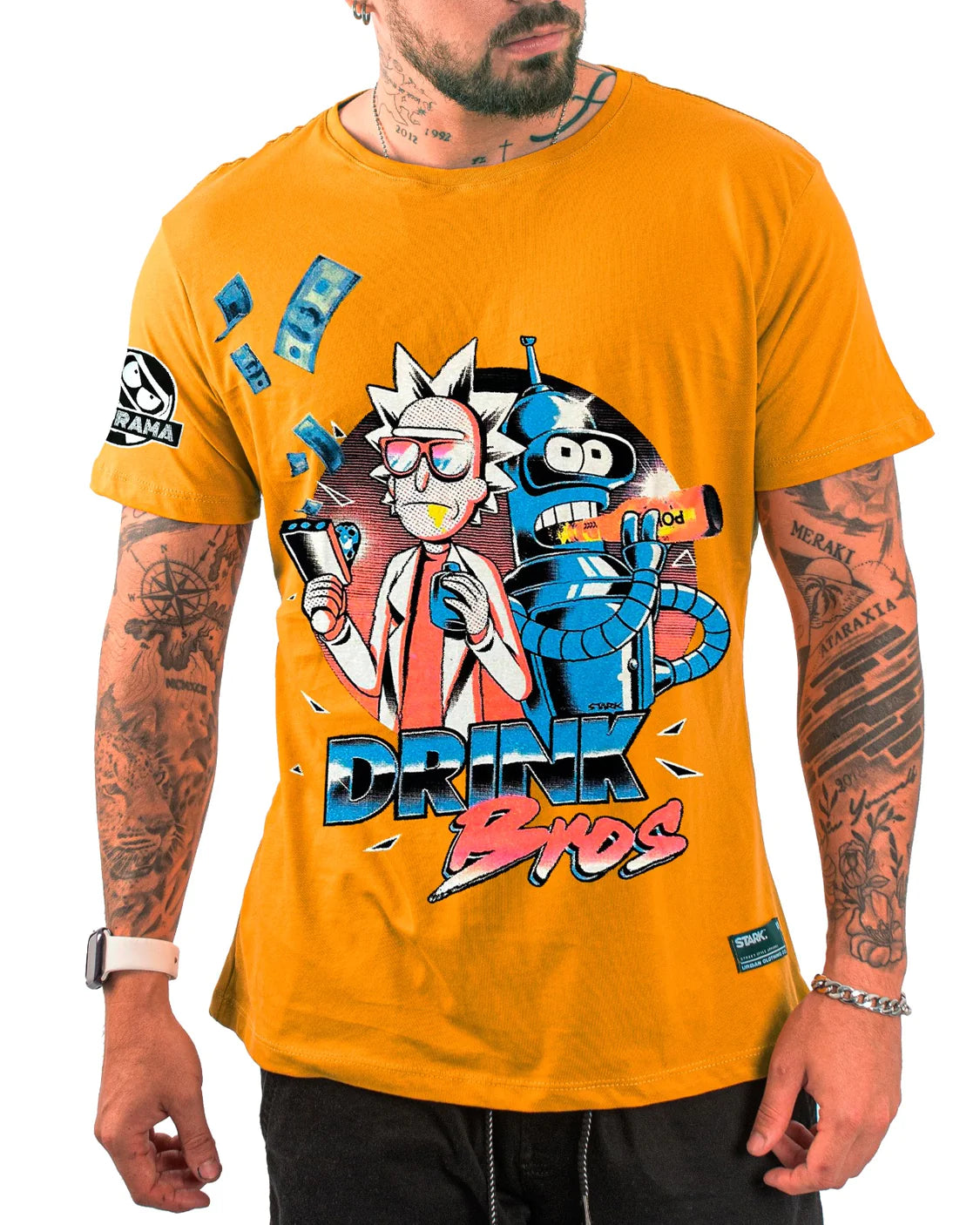 CAMISETA RICK AND BENDER MOSTAZA