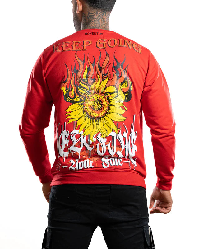 BUZO CUELLO REDONDO KEEP GOING ROJO