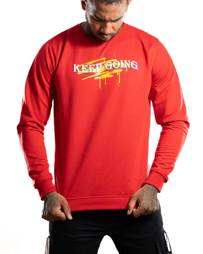 BUZO CUELLO REDONDO KEEP GOING ROJO