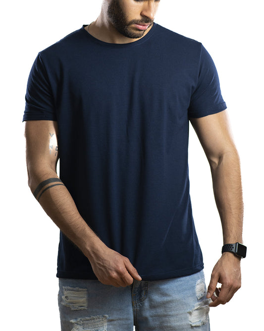 CAMISETA BASICA PIQUE AZUL New Styles City