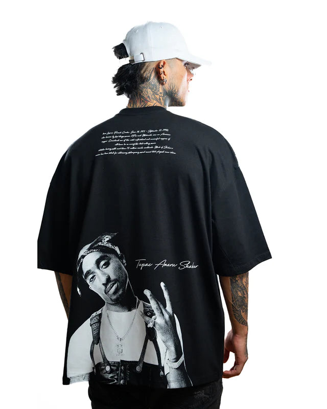 OVERSIZE H ALTO GRAMAJE 2PAC NEGRA